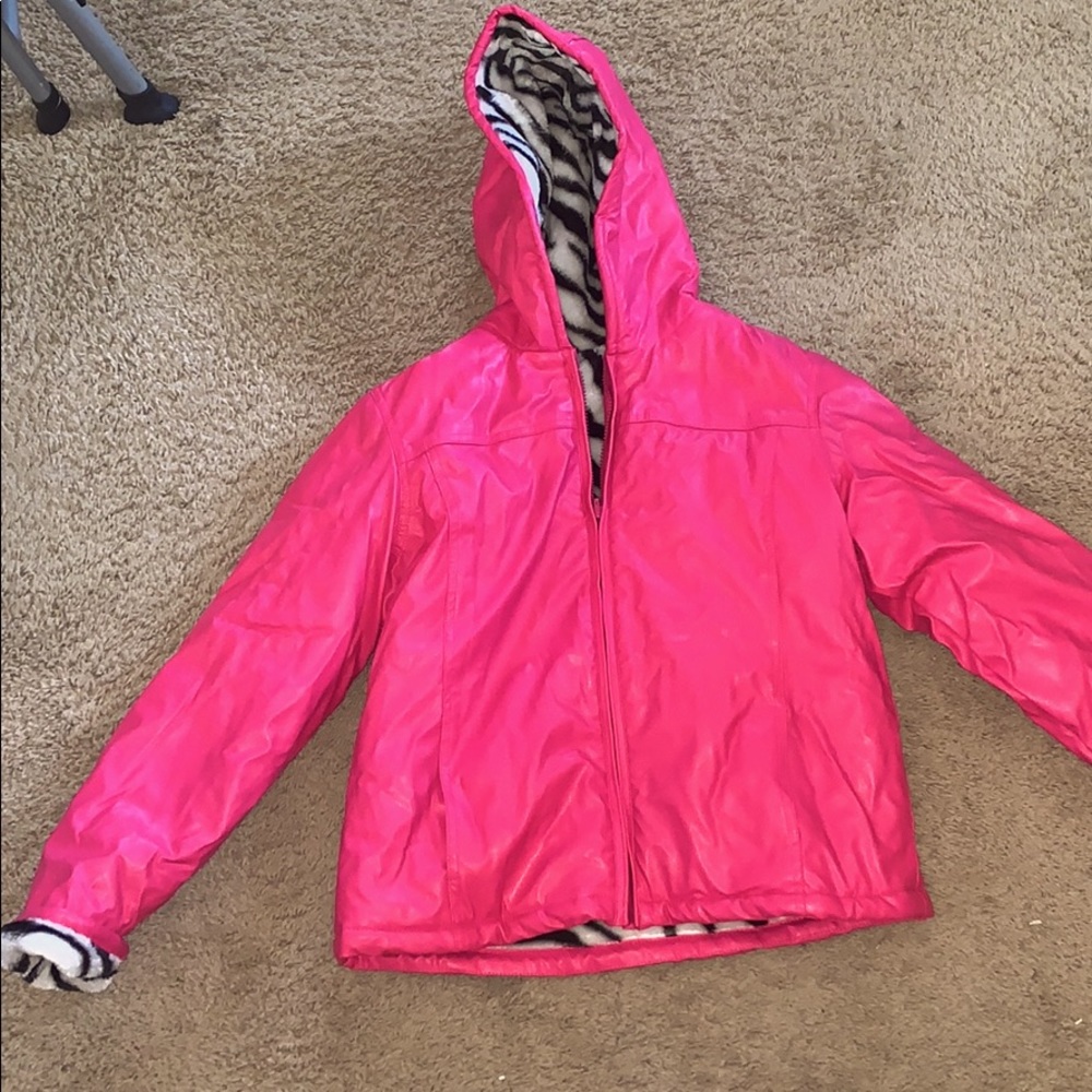 Pink leather jacket!!